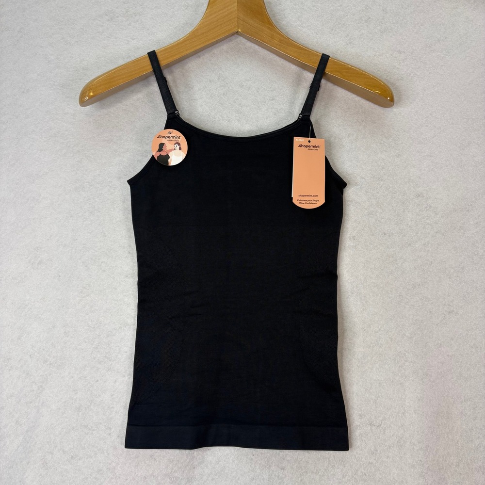 Shapermint Black Scoop Neck Cami Shapewear Women Large Seamless Foundation NWT